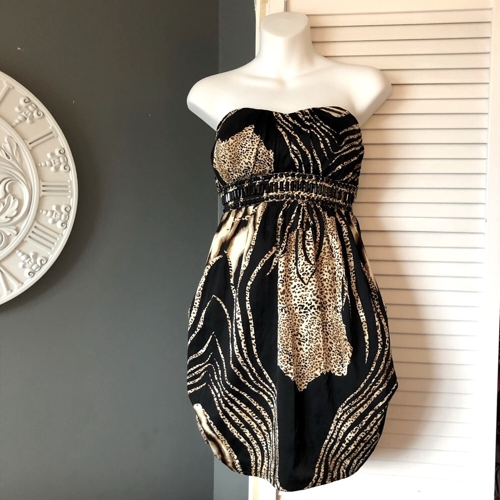 Arden B silky strapless dress